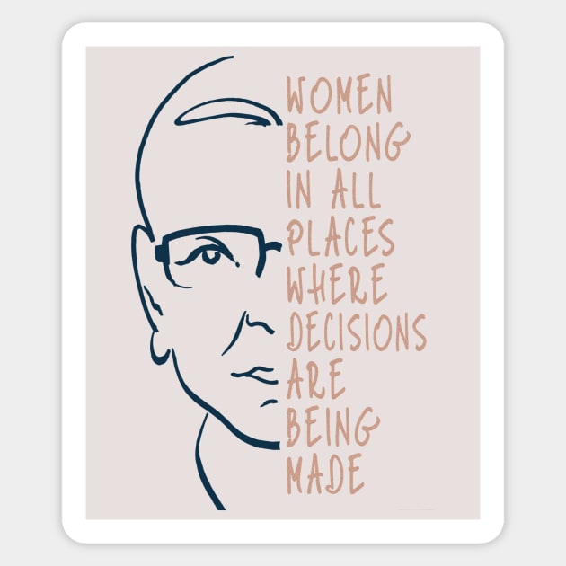 RBG POSTER  Ruth Bader Ginsburg Feminist Notorious RBG Print Sticker by GalleryArtField